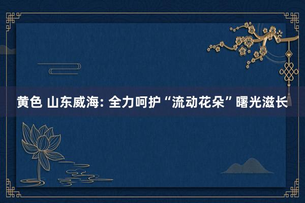 黄色 山东威海: 全力呵护“流动花朵”曙光滋长