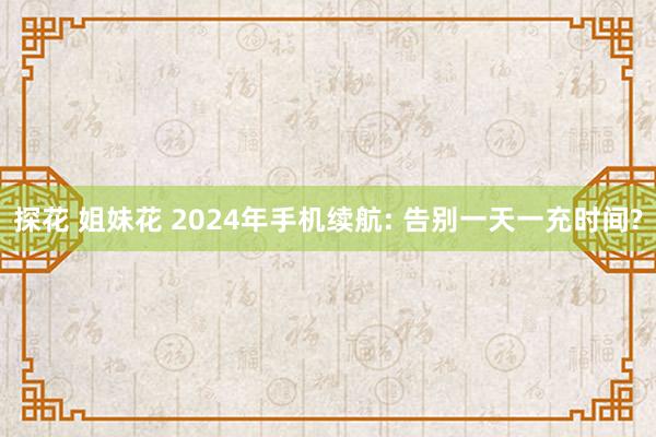 探花 姐妹花 2024年手机续航: 告别一天一充时间?