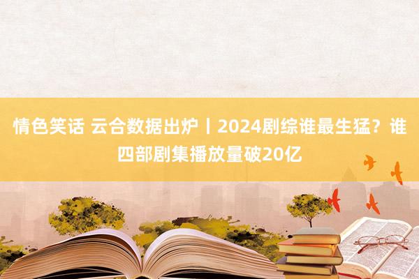 情色笑话 云合数据出炉丨2024剧综谁最生猛？谁四部剧集播放量破20亿