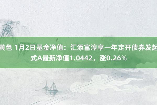 黄色 1月2日基金净值：汇添富淳享一年定开债券发起式A最新净值1.0442，涨0.26%