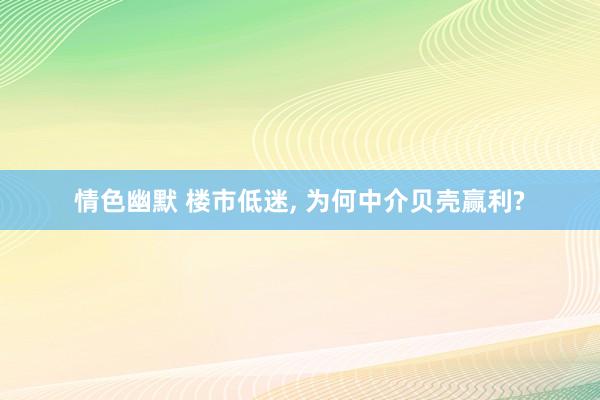 情色幽默 楼市低迷， 为何中介贝壳赢利?