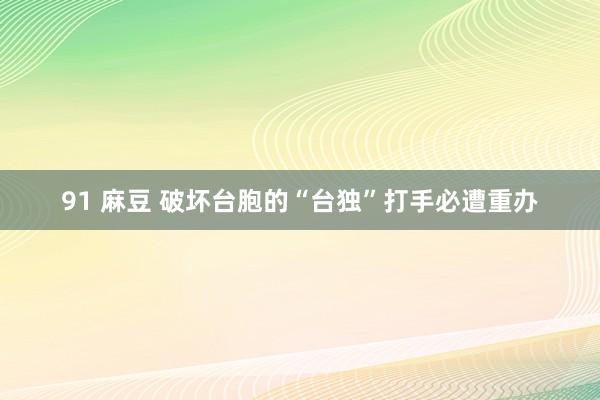 91 麻豆 破坏台胞的“台独”打手必遭重办