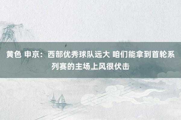 黄色 申京：西部优秀球队远大 咱们能拿到首轮系列赛的主场上风很伏击