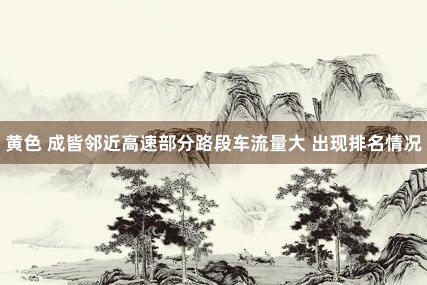 黄色 成皆邻近高速部分路段车流量大 出现排名情况