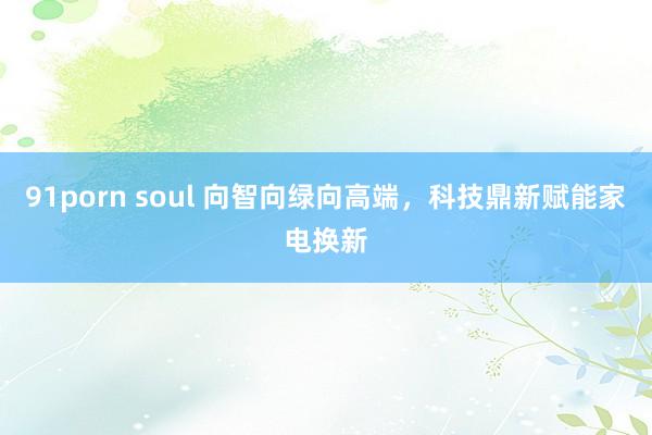 91porn soul 向智向绿向高端，科技鼎新赋能家电换新