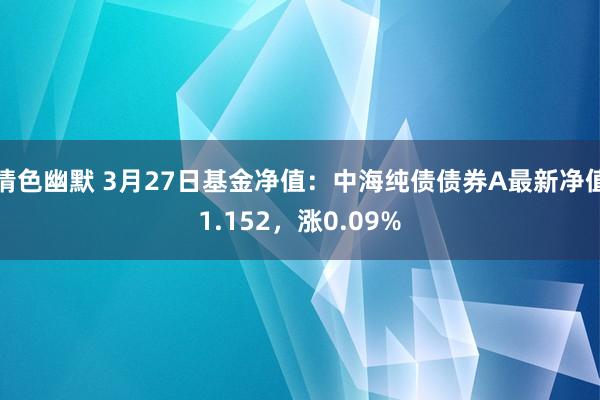 情色幽默 3月27日基金净值：中海纯债债券A最新净值1.152，涨0.09%