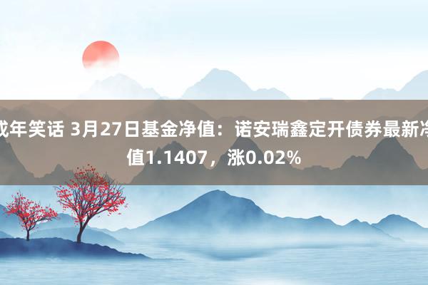 成年笑话 3月27日基金净值：诺安瑞鑫定开债券最新净值1.1407，涨0.02%