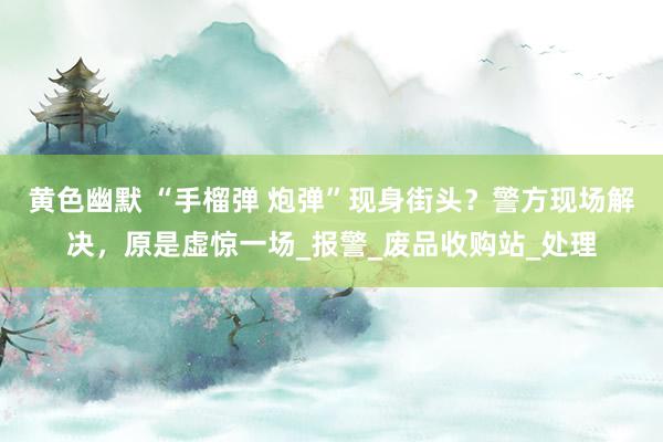 黄色幽默 “手榴弹 炮弹”现身街头？警方现场解决，原是虚惊一场_报警_废品收购站_处理