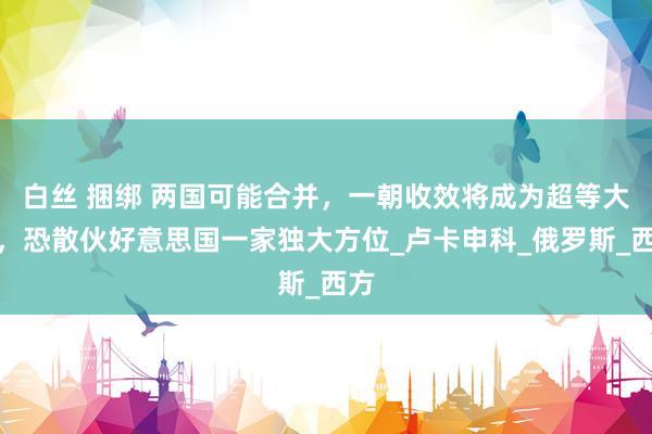 白丝 捆绑 两国可能合并，一朝收效将成为超等大国，恐散伙好意思国一家独大方位_卢卡申科_俄罗斯_西方