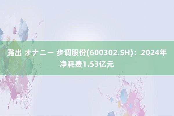 露出 オナニー 步调股份(600302.SH)：2024年净耗费1.53亿元