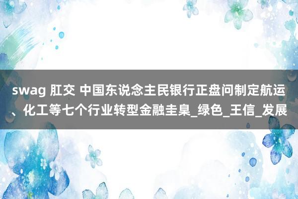 swag 肛交 中国东说念主民银行正盘问制定航运、化工等七个行业转型金融圭臬_绿色_王信_发展