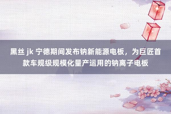 黑丝 jk 宁德期间发布钠新能源电板，为巨匠首款车规级规模化量产运用的钠离子电板