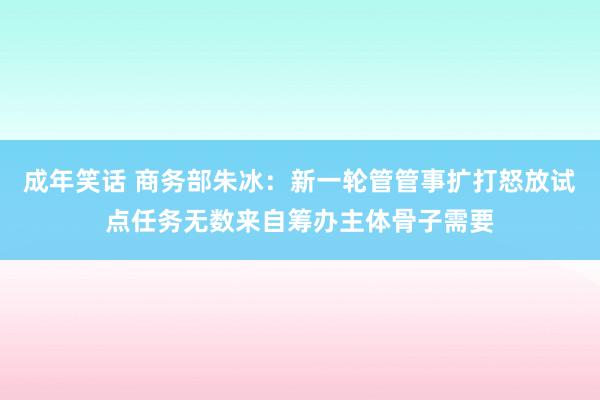 成年笑话 商务部朱冰：新一轮管管事扩打怒放试点任务无数来自筹办主体骨子需要