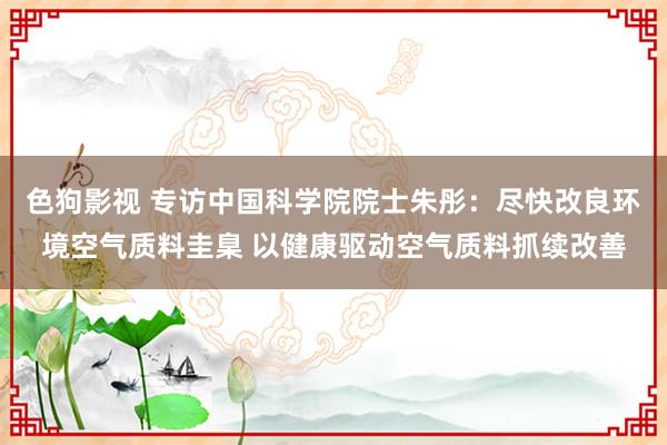 色狗影视 专访中国科学院院士朱彤：尽快改良环境空气质料圭臬 以健康驱动空气质料抓续改善