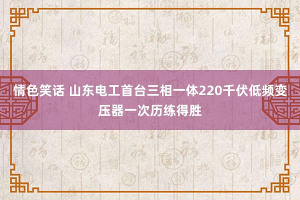 情色笑话 山东电工首台三相一体220千伏低频变压器一次历练得胜