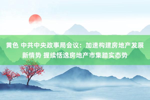 黄色 中共中央政事局会议：加速构建房地产发展新情势 握续恬逸房地产市集踏实态势
